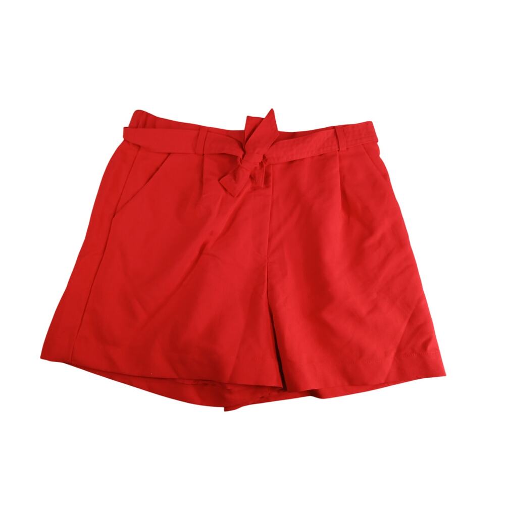 Draper James Shorts Womens Red XL Mid-Rise Stretch Belt Pockets Euro Chic NWOT